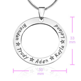 Personalised Circle of Trust Necklace - Sterling Silver