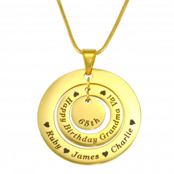 Personalised Circles of Love Necklace - 18ct GOLD Plated