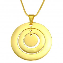Personalised Circles of Love Necklace - 18ct GOLD Plated