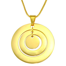 Personalised Circles of Love Necklace - 18ct GOLD Plated