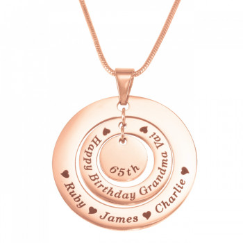 Personalised Circles of Love Necklace - 18ct Rose Gold Plated