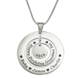 Personalised Circles of Love Necklace - Silver