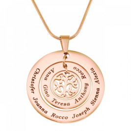 Personalised Circles of Love Necklace Tree - 18ct Rose Gold Plated