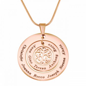 Personalised Circles of Love Necklace Tree - 18ct Rose Gold Plated