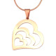 Personalised Hearts of Love Necklace - 18ct Rose Gold Plated