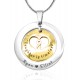 Personalised Infinity Dome Necklace - Two Tone - Gold Dome  Silver