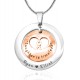 Personalised Infinity Dome Necklace - Two Tone - Rose Gold Dome  Silver