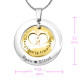 Personalised Infinity Dome Necklace - Two Tone - Gold Dome  Silver