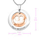 Personalised Infinity Dome Necklace - Two Tone - Rose Gold Dome  Silver