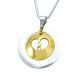 Personalised Infinity Dome Necklace - Two Tone - Gold Dome  Silver