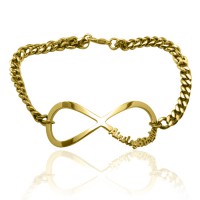 Personalised Infinity Name Bracelet/Anklet - 18ct Gold Plated