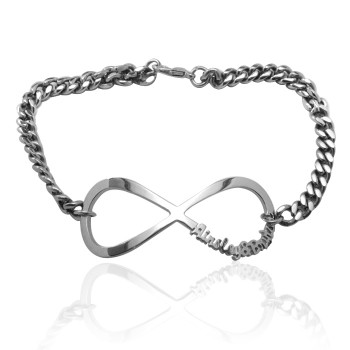 Personalised Infinity Name Bracelet/Anklet - Sterling Silver