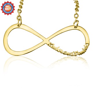 Personalised Classic Infinity Name Necklace - 18ct Gold Plated