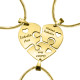 Personalised Triple Heart Puzzle - Three Personalised Necklaces 