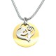 Personalised Mother's Disc Single Necklace - Two Tone - Gold  Silver