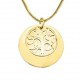 Personalised My Family Tree Single Disc - 18ct Gold Plated