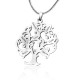 Personalised Tree of My Life Necklace 7 - Sterling Silver
