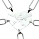 Personalised Penta Heart Puzzle - Five Personalised Necklaces