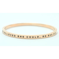 Personalised She Believed She Could Bangle 18ct Gold Plated