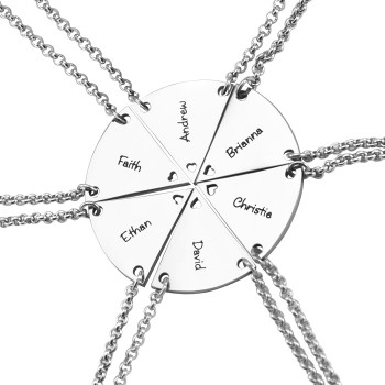 Personalised Meet at the Heart Hexa - Six Personalised Necklaces 