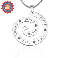Personalised Swirls of Time Necklace - Sterling Silver