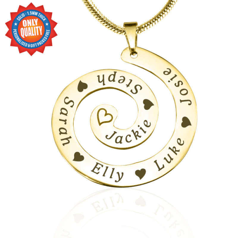 Personalised Jewellery Personalised Swirls of Time Necklace 18ct