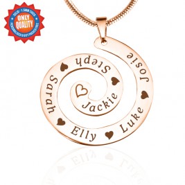 Personalised Swirls of Time Necklace - 18ct Rose Gold Plated