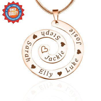 Personalised Swirls of Time Necklace - 18ct Rose Gold Plated
