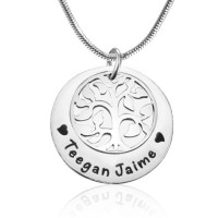 Personalised My Family Tree Single Disc - Sterling Silver