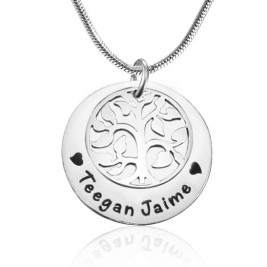 Personalised My Family Tree Single Disc - Sterling Silver