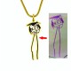 DIY Drawing Necklace in Silver or Gold- Draw Your Own Style - Combine Any Dream Elements