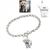 Personalized Pet Bracelet, Personalized Photo Bracelet, Engrave Photo Keepsake, Cat and Dog Bracelet, Photo Pendant,Pet Memorial Bracelet