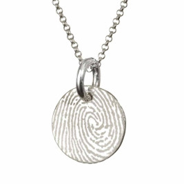 Pattened FingerPrint Circle Pendant