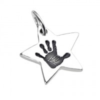 925 Sterling Silver Hand / Footprint Star Pendant