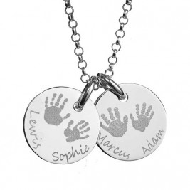 Large Engraved Handprint Necklace For Children