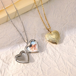 Photo Heart Locket Necklace