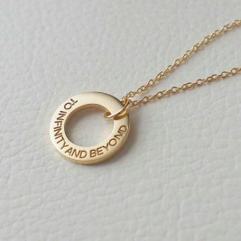 Personalised Circle Washer Necklace with Engraved Text