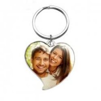 Heart Style Coloured Photo Keyring Key Chain Sterling Silver