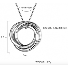 30th Birthday 'Three Rings For Three Decades' Russian Ring Necklace - 30th Birthday Gift For Her