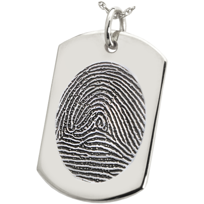 fingerprint dog tags silver