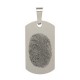 Large Fingerprint Dog Tag Solid Sterling Silver Engraved Dog Tag Necklace