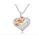 Cute Heart With Bow Two Coloured Personalised Necklace