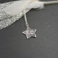 925 Sterling Silver Handprint / Footprint Star Necklace