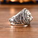 Solid Sterling Silver 3D Lion Head Signet Ring For Men