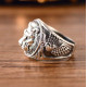 Solid Sterling Silver 3D Lion Head Signet Ring For Men