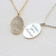 Gold Sterling Silver Custom FingerPrint Oval Pendant