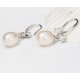 Freshwater Pearl Earrings On Sterling Silver Hooks With Bow