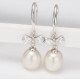 Freshwater Pearl Earrings On Sterling Silver Hooks With Bow