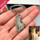 Personalized Pet Keyring, Personalized Photo Keychain, Engrave Photo Keepsake, Cat and Dog Keyring, Photo Pendant,Pet Memorial Keyring