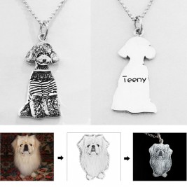 Personalized Pet Necklace, Personalized Photo Necklace, Engrave Photo Keepsake, Cat and Dog Necklace, Photo Pendant,Pet Memorial Necklace
